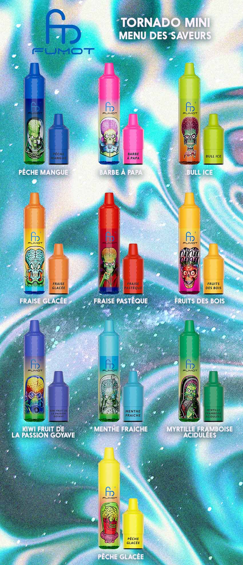 Cartouches Tornado Mini 20mg (x2) RandM Fumot