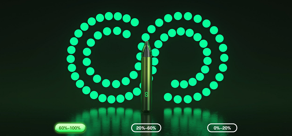 l'indicateur de batterie adopte la forme du symbole de l'infini