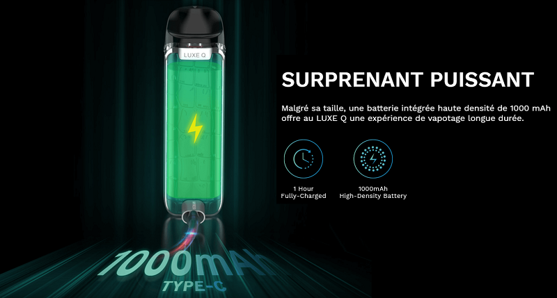 Le kit dispose d'une autonomie de 1000 mAh