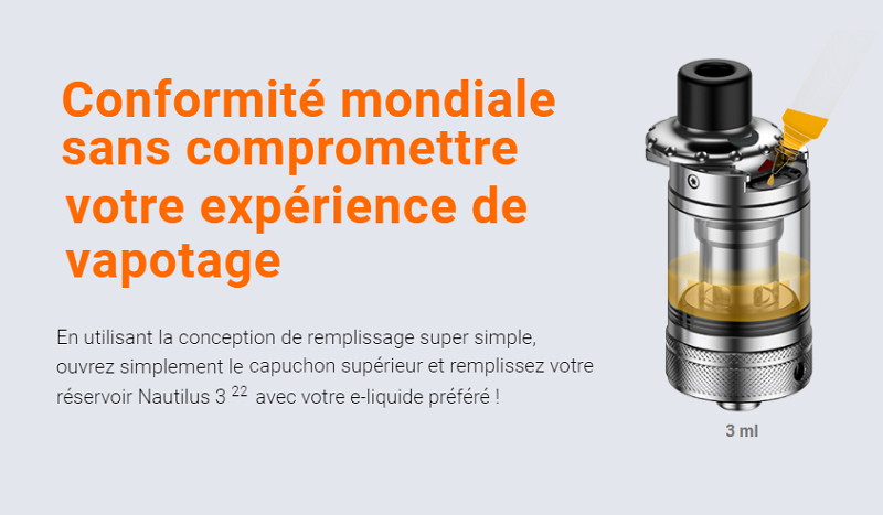 Le remplissage s'effectue par le haut