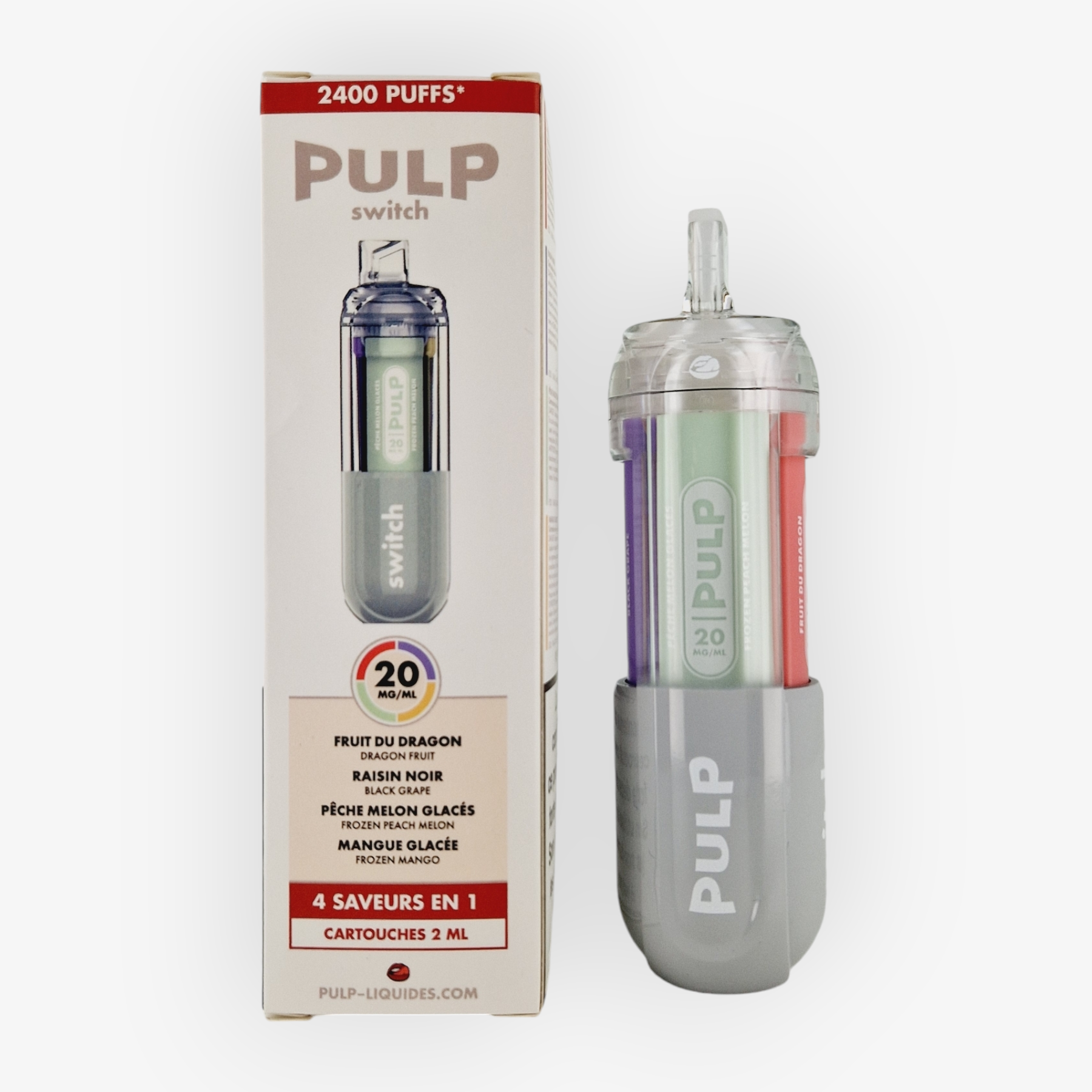 Le Pod Switch Pulp 20mg - Puff 4 saveurs en 1