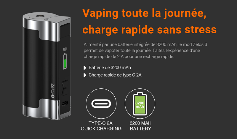 La box dispose de 3200 mAh d'autonomie