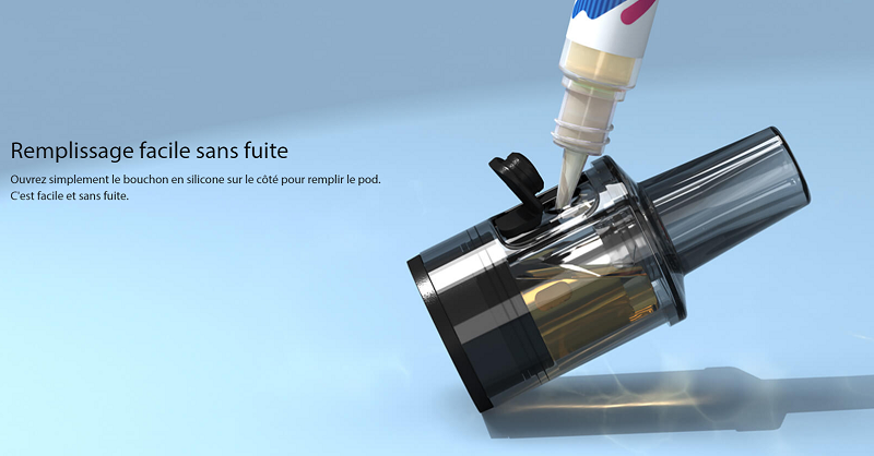 Le remplissage de la cartouche Ego Pod