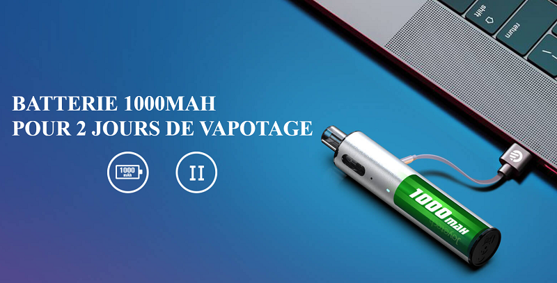 L'Ego Pod dispose de 1000 mAh