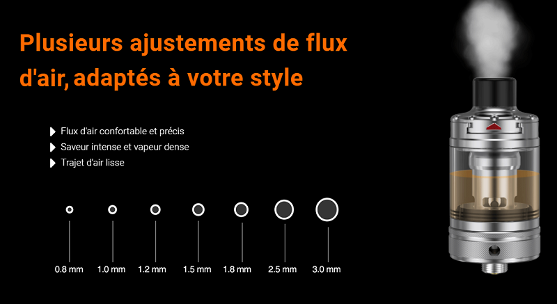 Le réglage de l'airflow du Nautilus 3