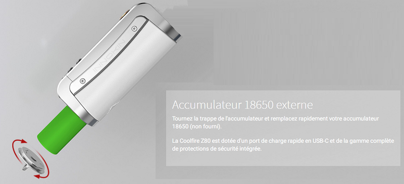 La box fonctionne avec un accu 18650