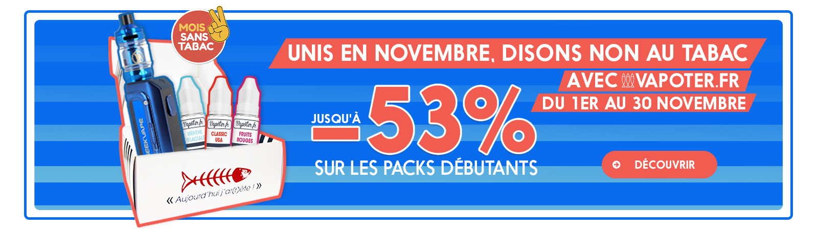 Mois sans tabac : la vape mise en valeur, vapoter.fr impliqué