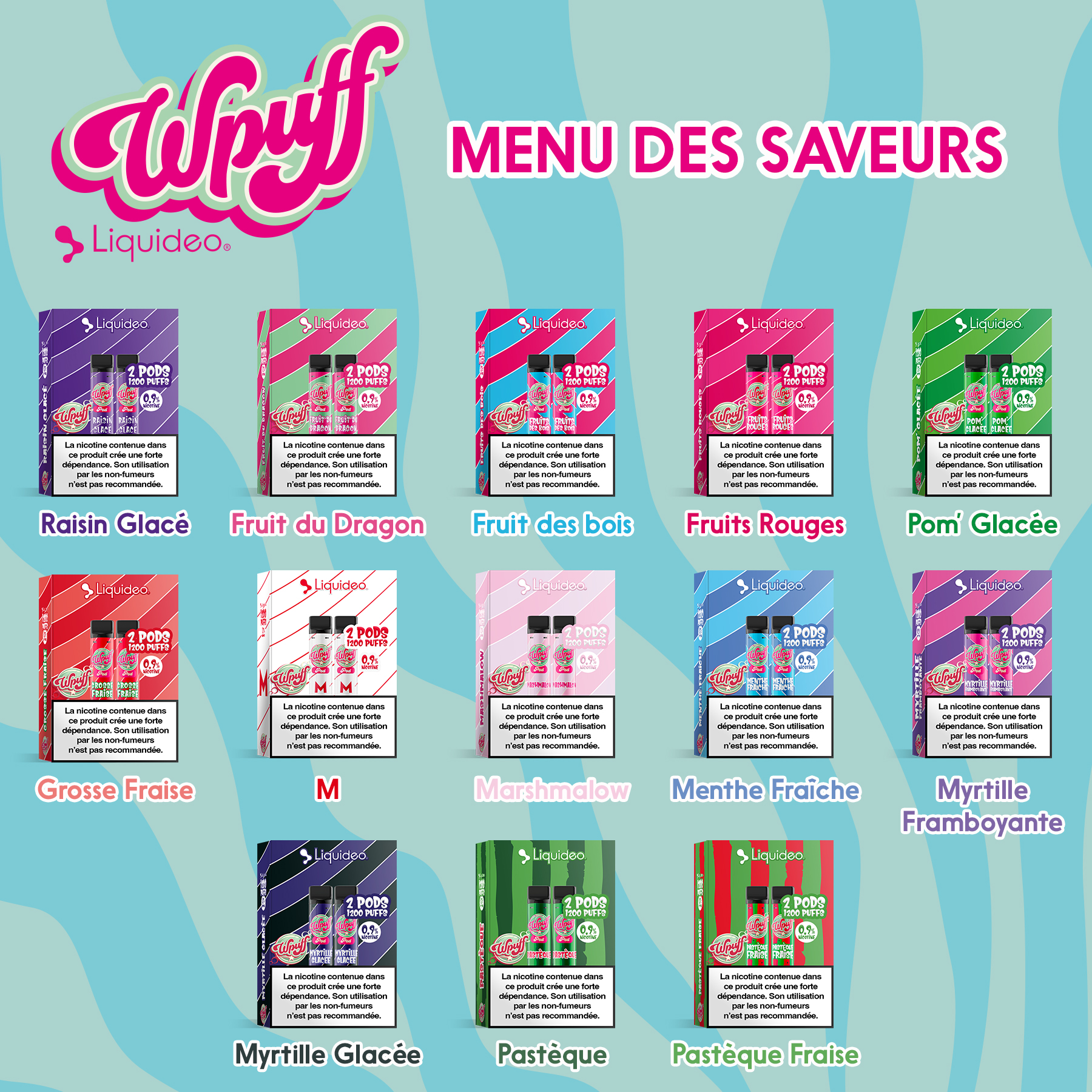 2 cartouches Wpuff 2ml 1.7% Liquideo