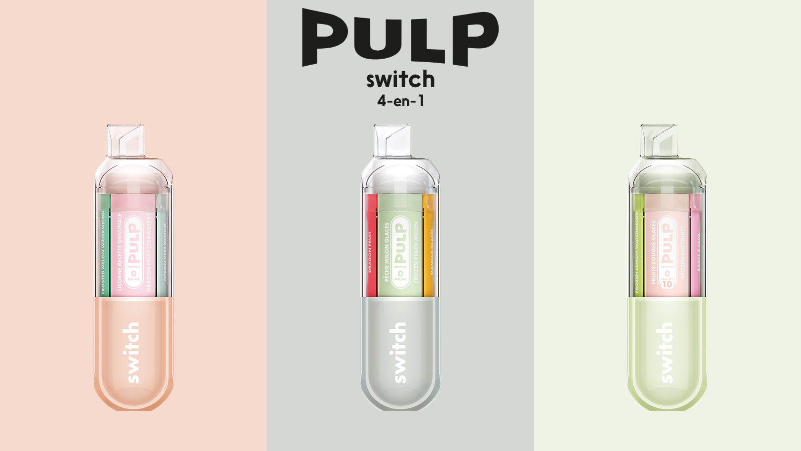 Le Pod Switch Pulp 10mg - Puff 4 saveurs en 1